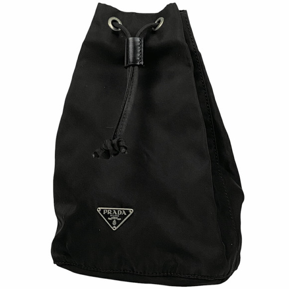 Prada pouch black nylon accessory drawstring - Picture 1 of 6